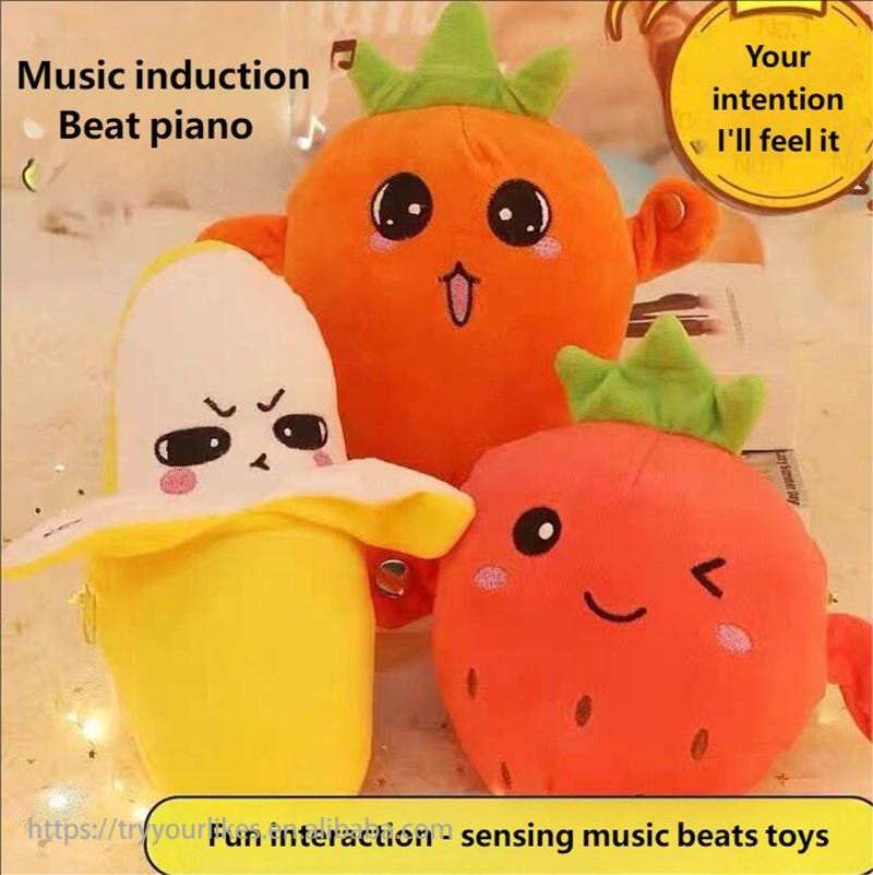 EPT Plush Fruit-Sensing Rhythm Piano Cute Body Induction Music Vegetables Sensory Dolls 0-24 Months 2026 New Arrival Promotional