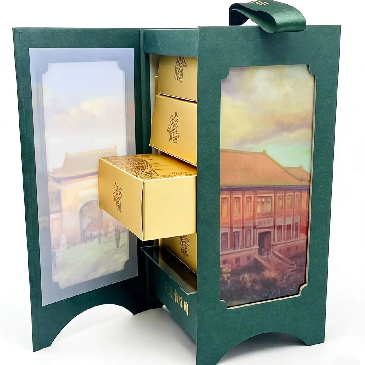 Custom Cultural Display Gift Box Ancient Architecture-Themed Tea & Pastry Packaging Openable Cultural Creative Souvenir Gift Box
