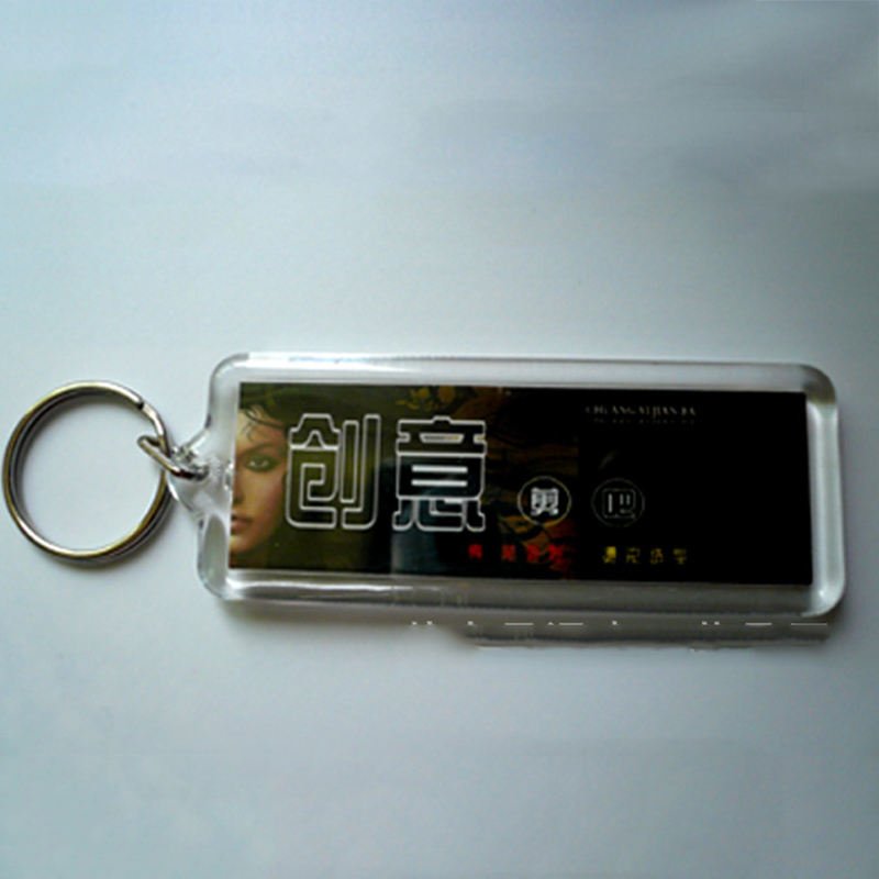 8.3*3.3 Plastic Transparent Oem Key Rings Custom Design Personalized Clear Key Chain Photo Insert Keyring Acrylic Keychain Blank