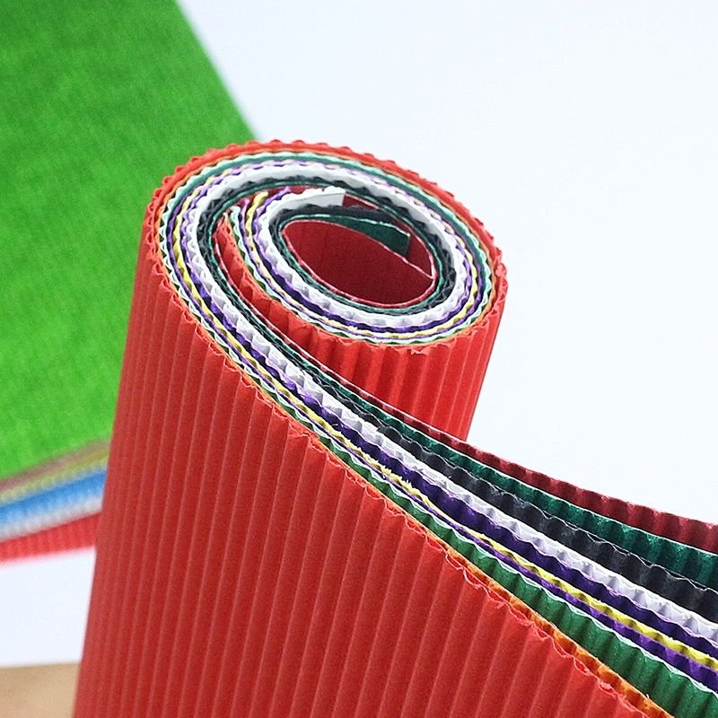Hot selling crimp origami corrugated color paper for kids craft