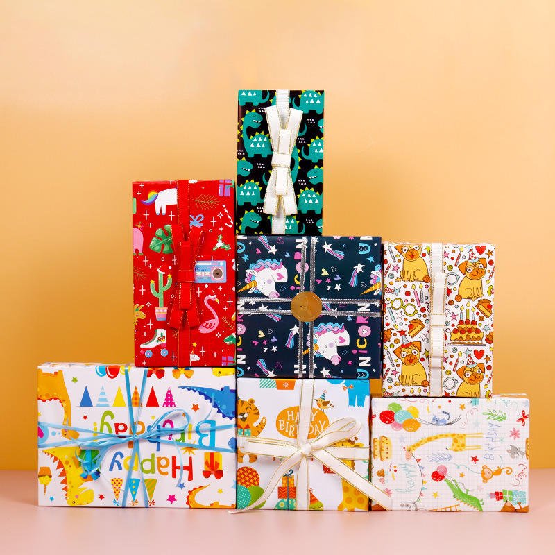Manufacturer'S Direct Supply Diy Crafts Gift Packaging Wrapping Paper With Cartoon Printing