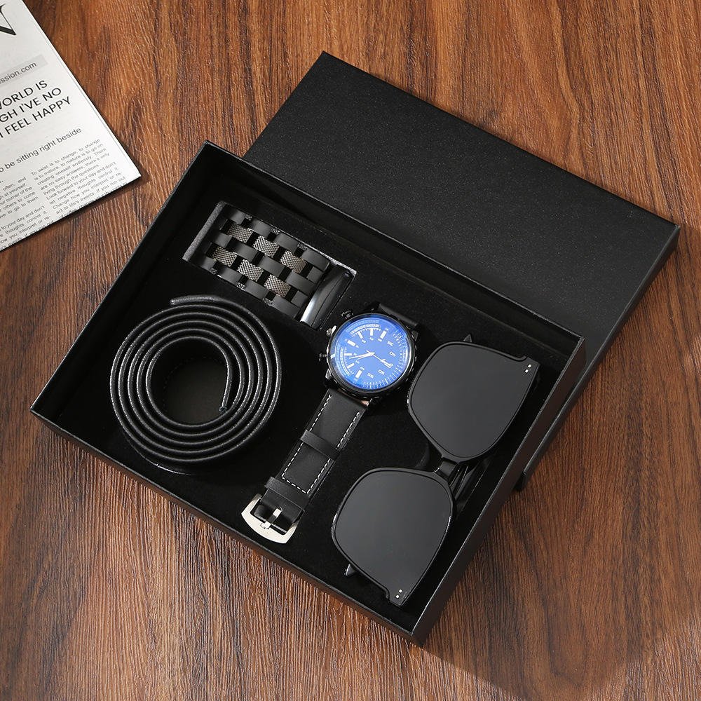Luxury Men's Business Gift Set for Holidays Belt Watch Sunglasses High-End Welcome Gifts for Father's Day New Year Thanksgiving