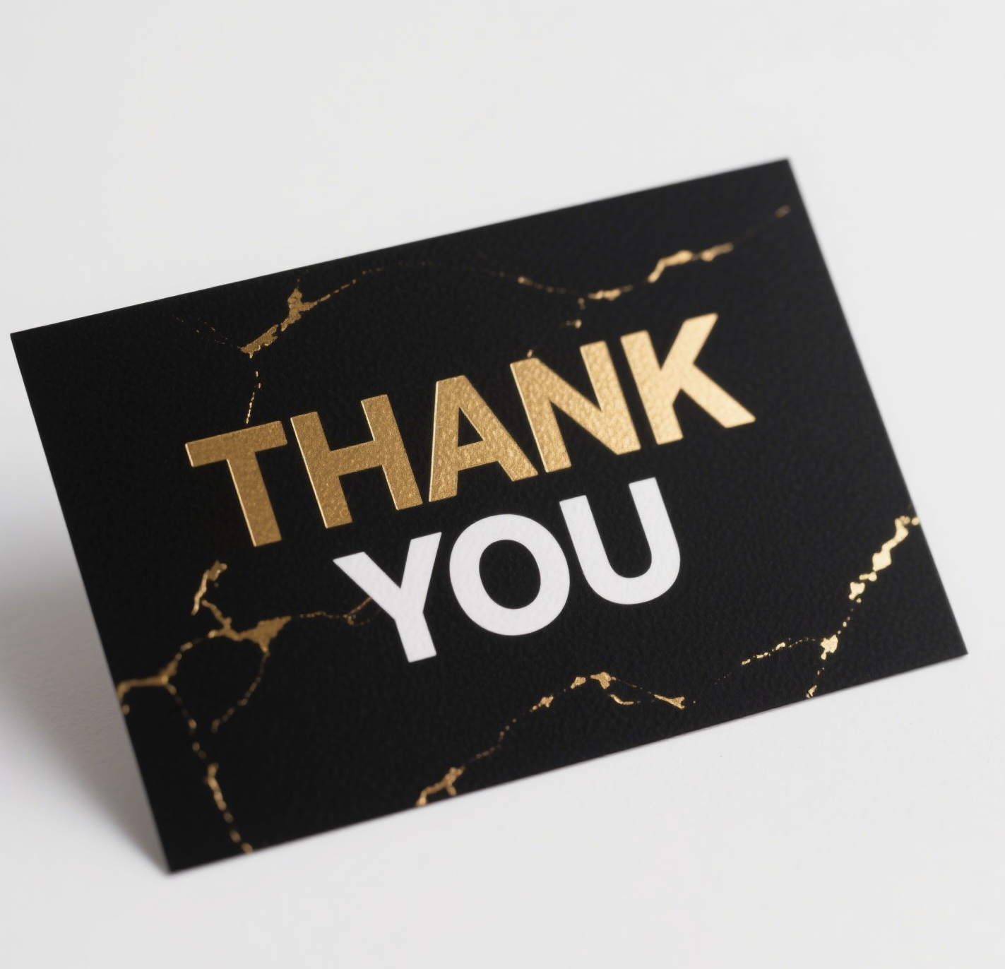 Luxury Paper Thank You Cards UV Print Hot Stamping Crafts Pack with Envelop Thank You Cards High Quality