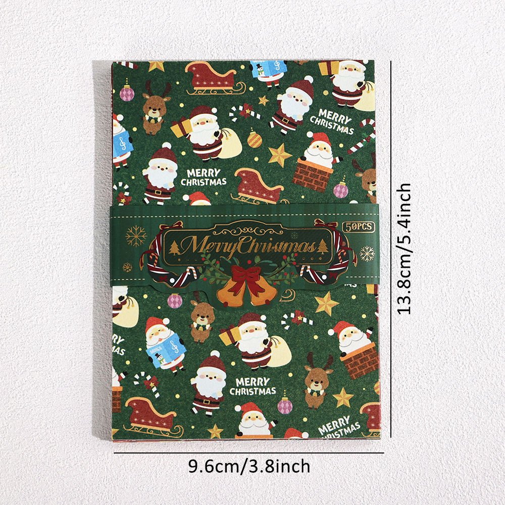 IMODA 50sheets Christmas Material Paper Festival Decorative Art Craft Paper Card Making Scrapbook Paper Journal Backgrounds