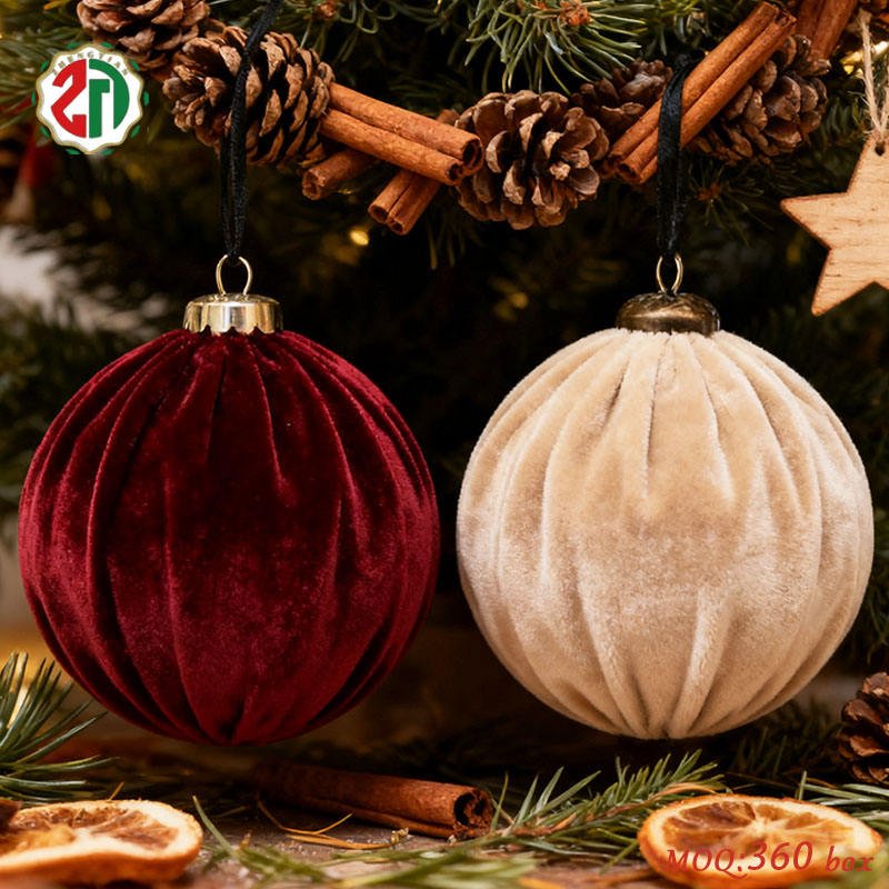 Wholesale Burgundy Beige Polyfoam Pleated Christmas Ball Hanging Ornaments for Xmas Tree Ball Holiday Party Gifts Decoration