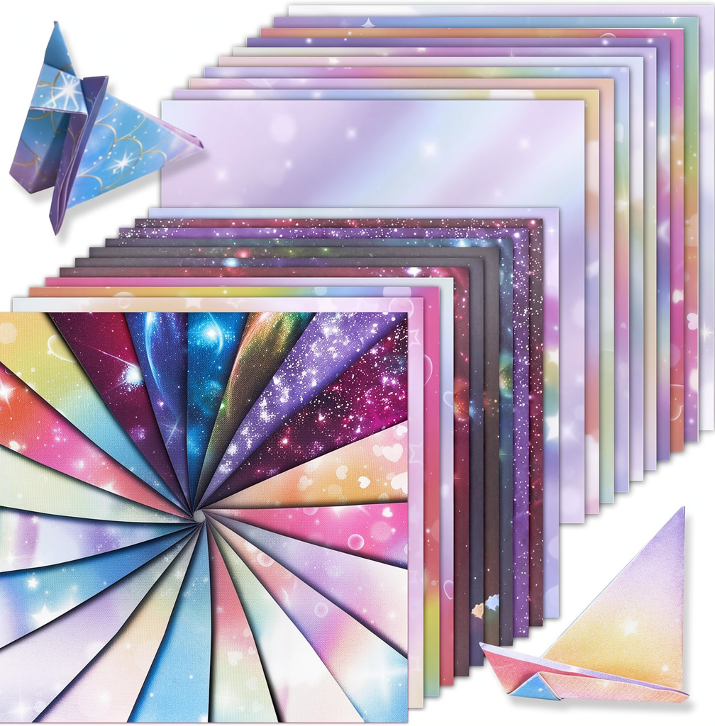 Dreamy Fantasy Folded Origami Paper 50 Sheets 6x6 Inches Double-Sided Ethereal Patterns Magic Mythical Celestial Crafts for