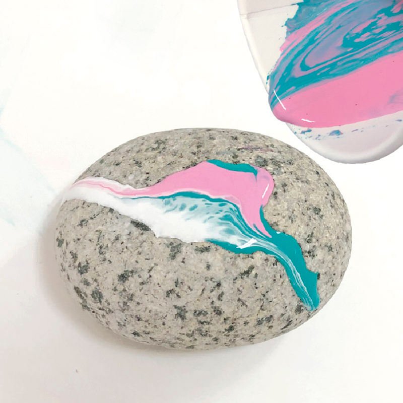 Hot-sale 2021 Stem DIy Kids Kit Pouring Art and Craft Sets Drawing Educational Flat Rock Stone Art Fluid Painting Other Toys Set