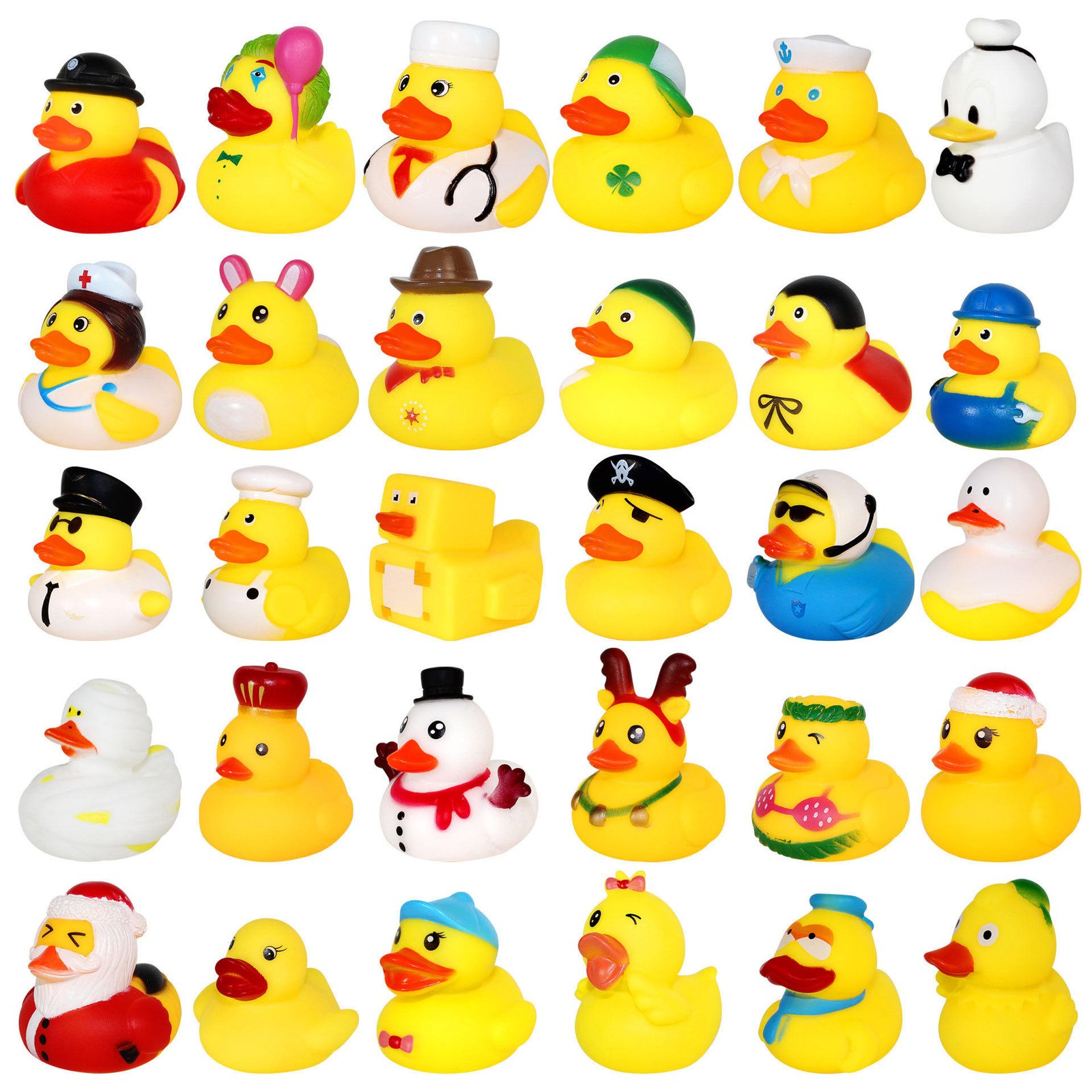 Wholesale Custom Logo 2-Inch Mini Bathtub Toys Assorted Design Yellow Duck Retail Promotional Squeaky Plastic Rubber Duck Babies