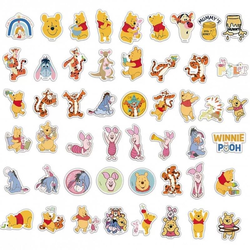 50PCS Cartoon Bear Graffiti Stickers Eco-friendly Waterproof PVC Die-Cut DIY Decals for Cup Guitar Laptop Fridge Luggage Decor