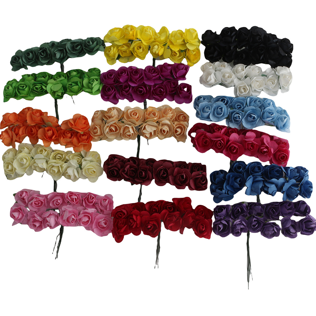 2cm 144PCS Handmade Paper Flowers for Sugar Box Packaging, Wedding Party Decorations, Elegant Craft Gift