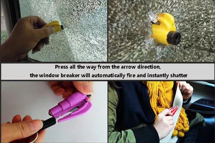 Muti Colors Self Defense Emergency Protection PVC Key Chain Bulk Supplies Women Safety WIndows Breaker Self Defense Keychain