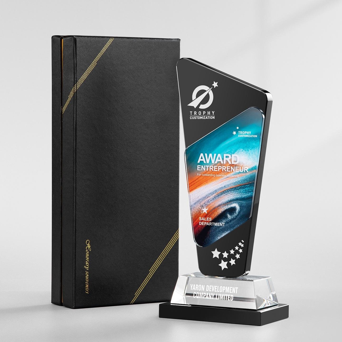 Premium Artificial Crystal Star Trophy | Custom High-End Annual Meeting Award for Outstanding Staff & Team Champions