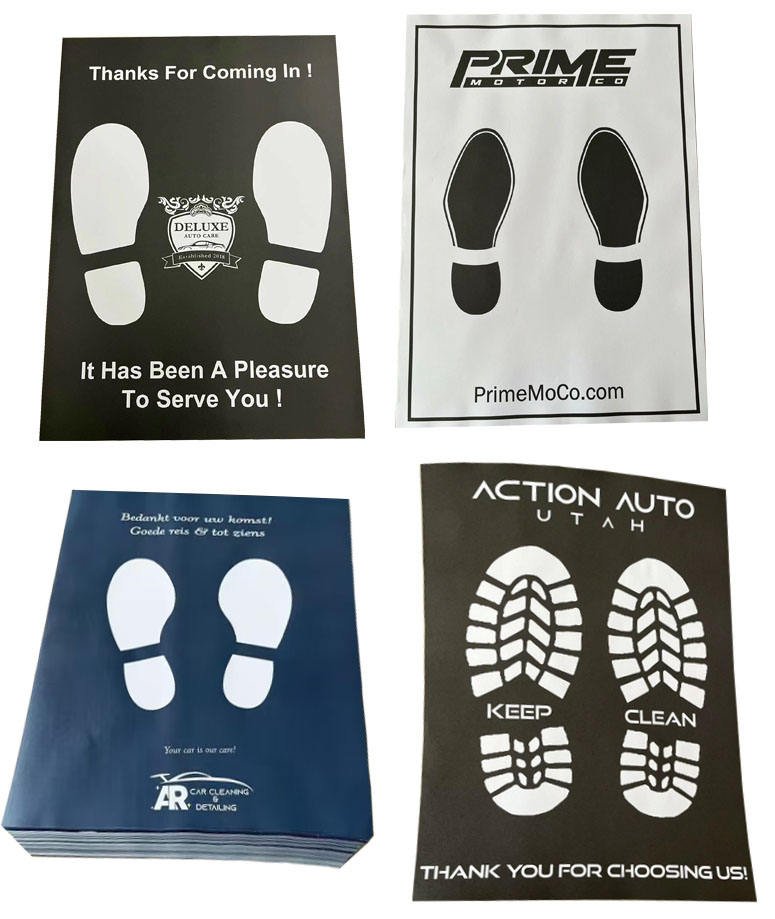 Disposable Car Floor Mats Paper Foot Print Mat Clean Auto Service Disposable Paper Floor Mats for Repair Shop