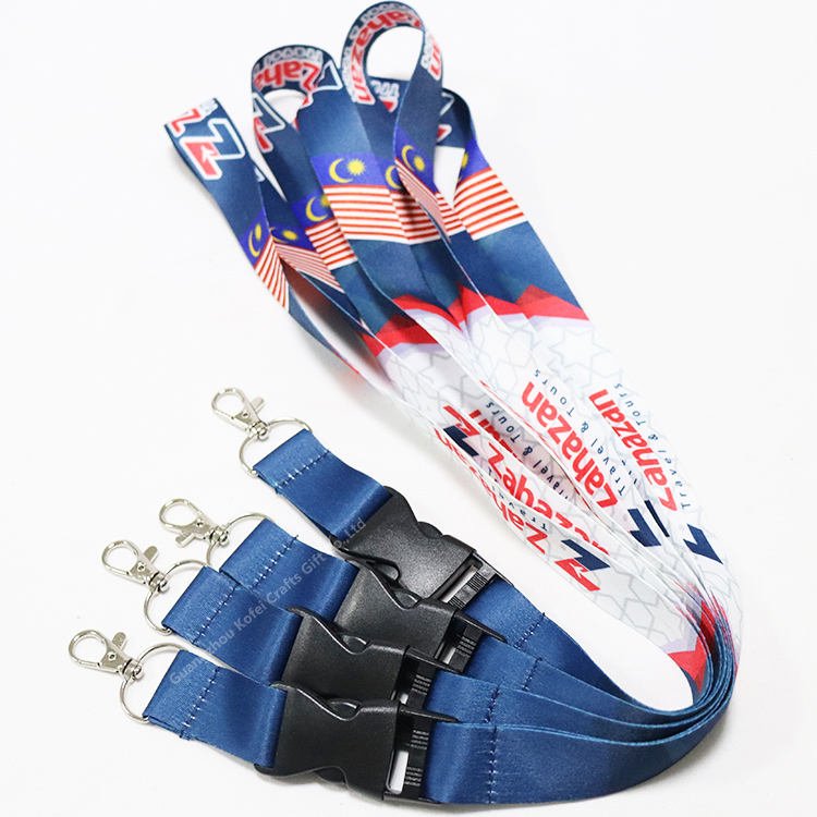 Keepfly Personalized Neck Printing Polyester Sublimation Custom Breakaway Lanyards With Logo Custom