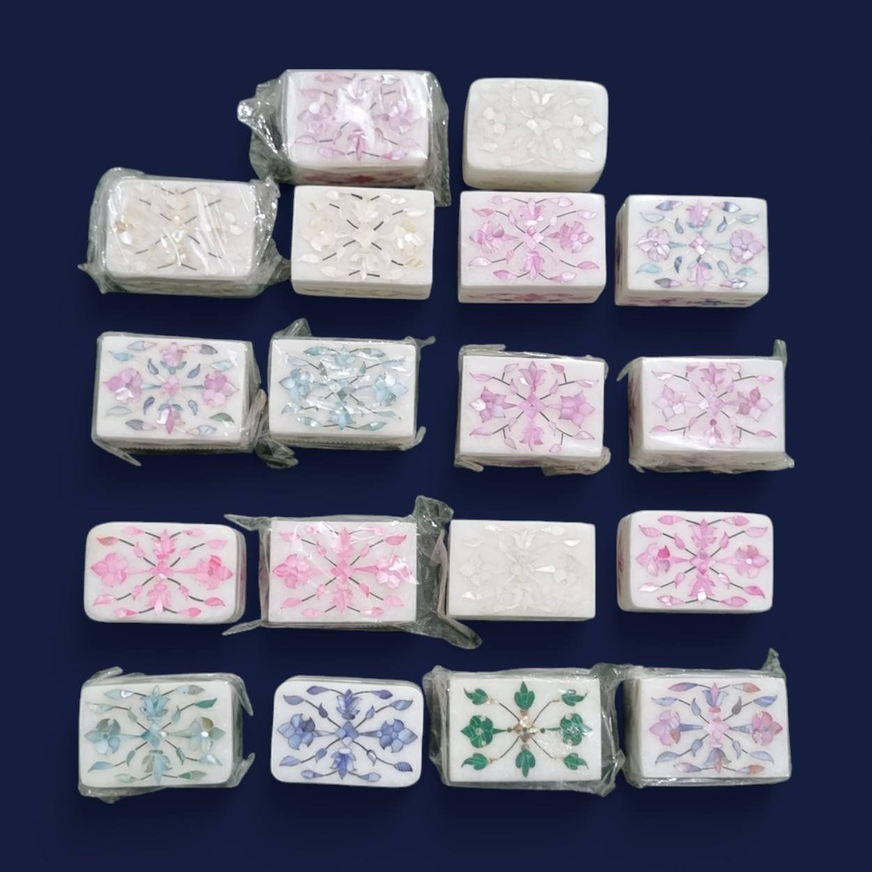 Hot Selling Handmade Marble Brass Inlay Polyfoam Crafts Jewelry Box for Christmas Wedding or Halloween Gifts