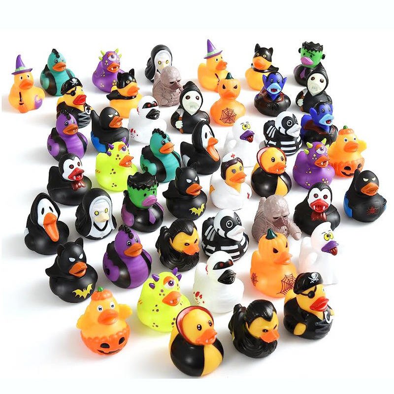 Wholesale Custom Logo 2-Inch Mini Bathtub Toys Assorted Design Yellow Duck Retail Promotional Squeaky Plastic Rubber Duck Babies