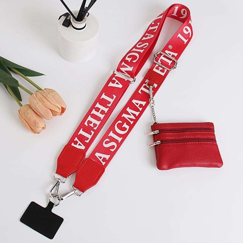 Best-selling Trendy Polyester Screen-printed Mobile Phone Lanyard 3.8cm Wide Adjustable Diagonal Cross-body Bag Strap