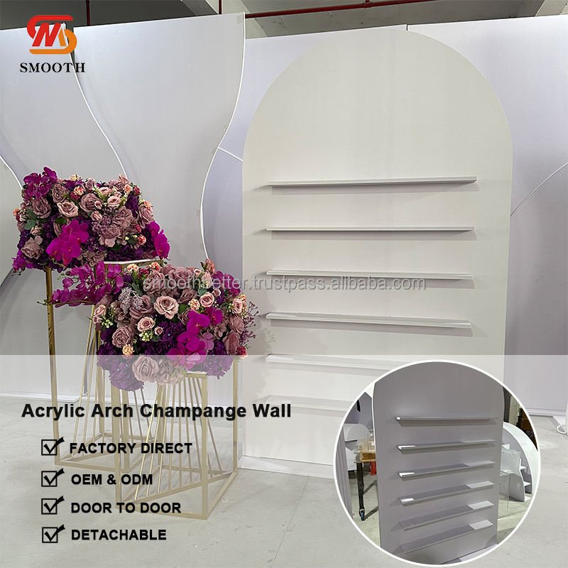 SMOOTH Wedding Display Decoration Stand PVC Acrylic Champagne Wall Backdrop Event Party Supplies
