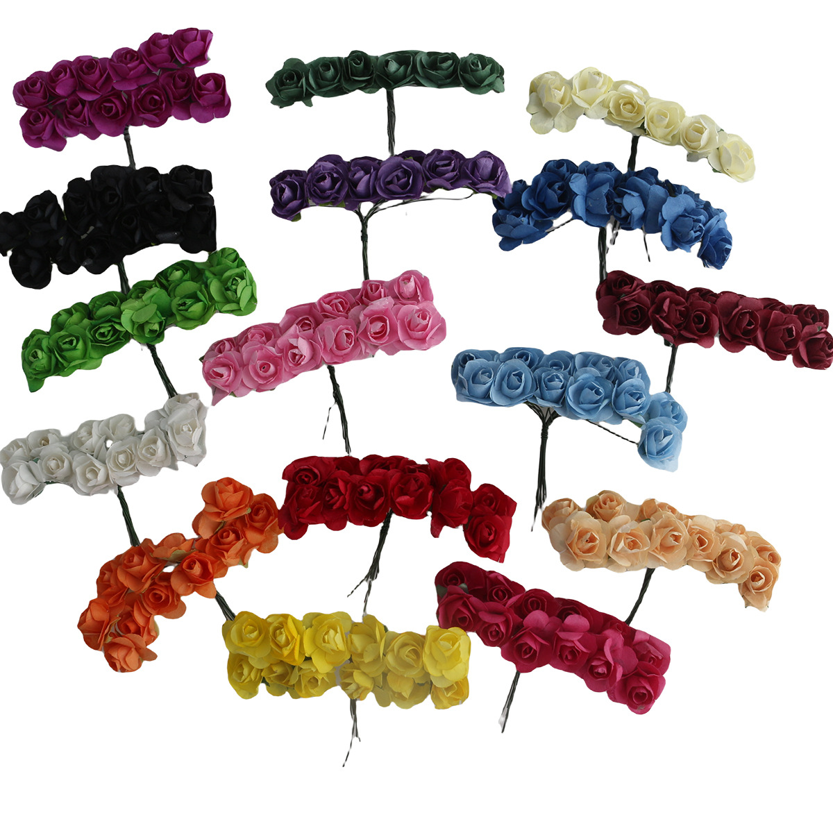 2cm 144PCS Handmade Paper Flowers for Sugar Box Packaging, Wedding Party Decorations, Elegant Craft Gift