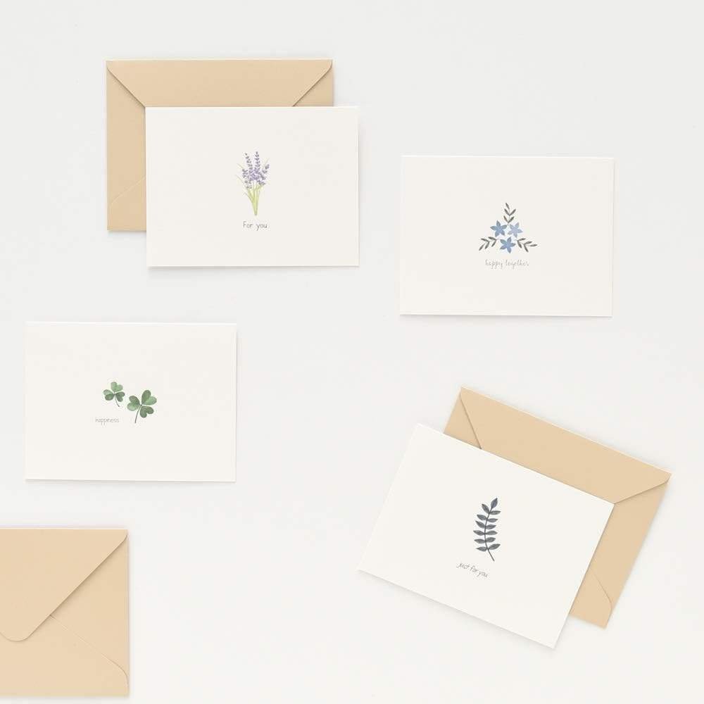 Myway Mix 40 Sheets Mini Single Card Information Small Garden Card with 20 Business Office Envelope Box Small Business Thank You