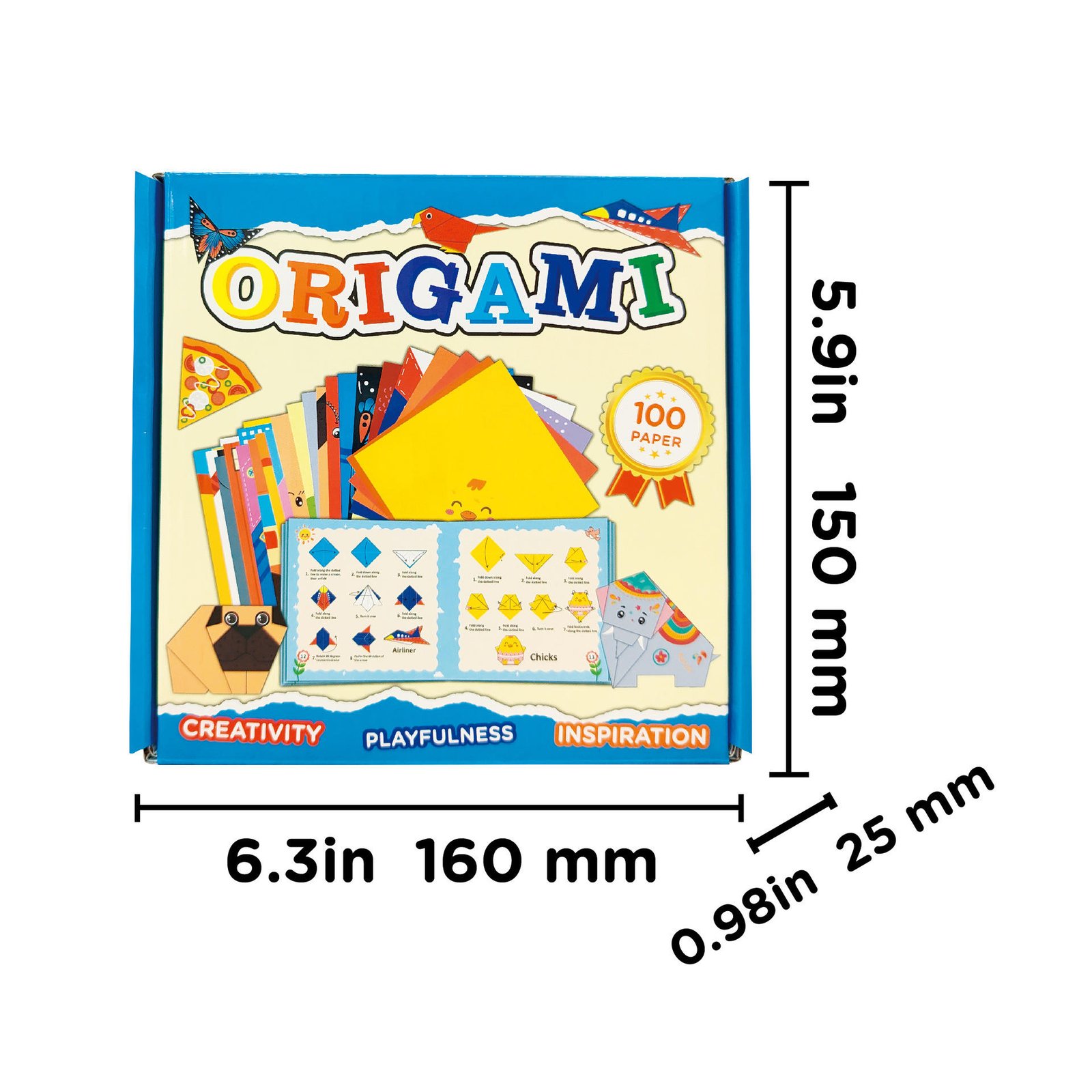 Kids Origami Paper Kit DIY 3D Animal Handmade Craft Set with English Instructions Creative Colorful Folding Paper