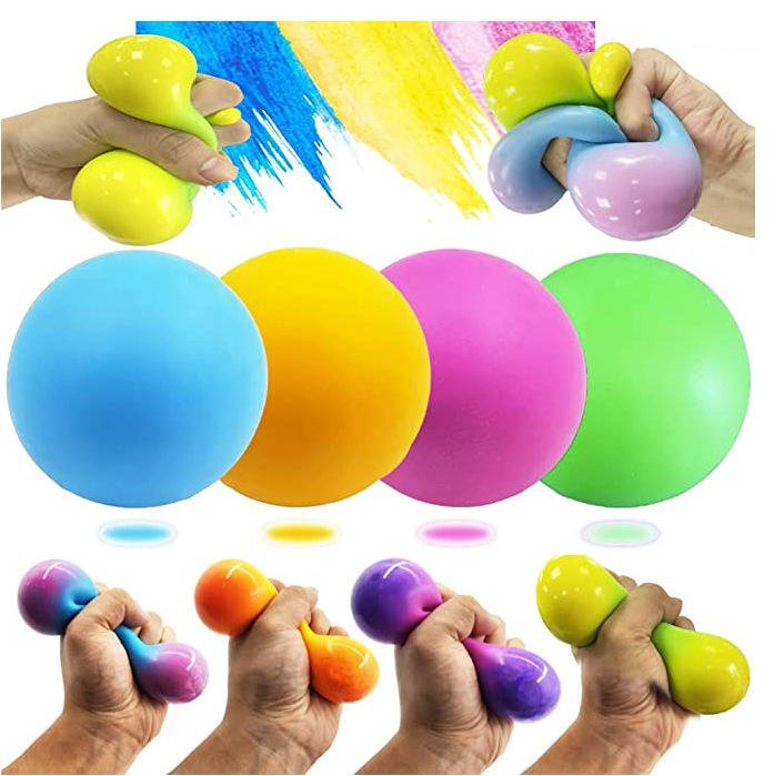 BSBH Customized Logo Squeeze Fidget Stress Ball Toy Soft Inflatable Balls Toys Color Changing 6.5Cm Custom Fidget Toys