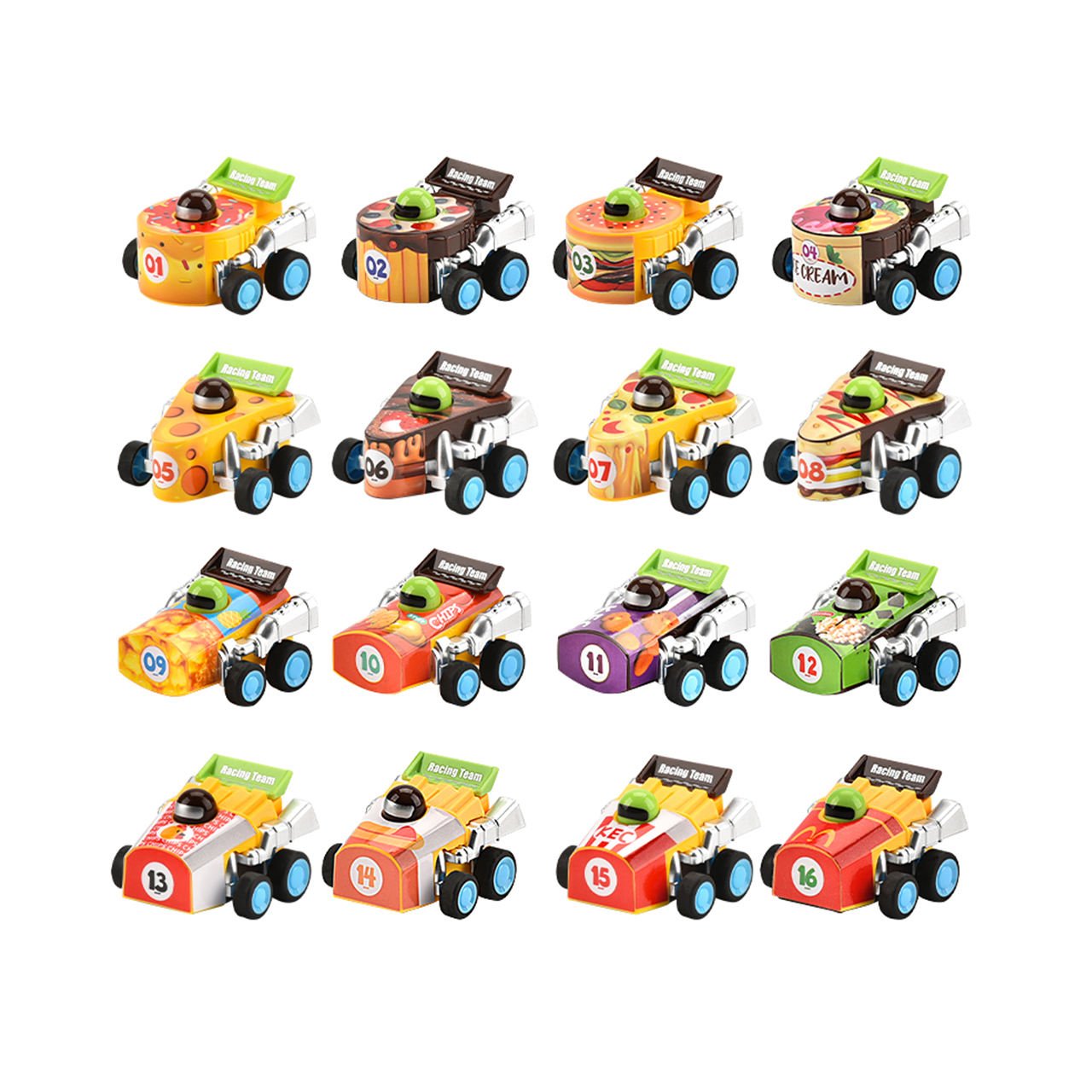 Foodie's Delight Pull-Back Happy Meal Race Car Promotion Gift Candy Toy Candy-Themed Mini Cars Little Small Car Food Restaurant