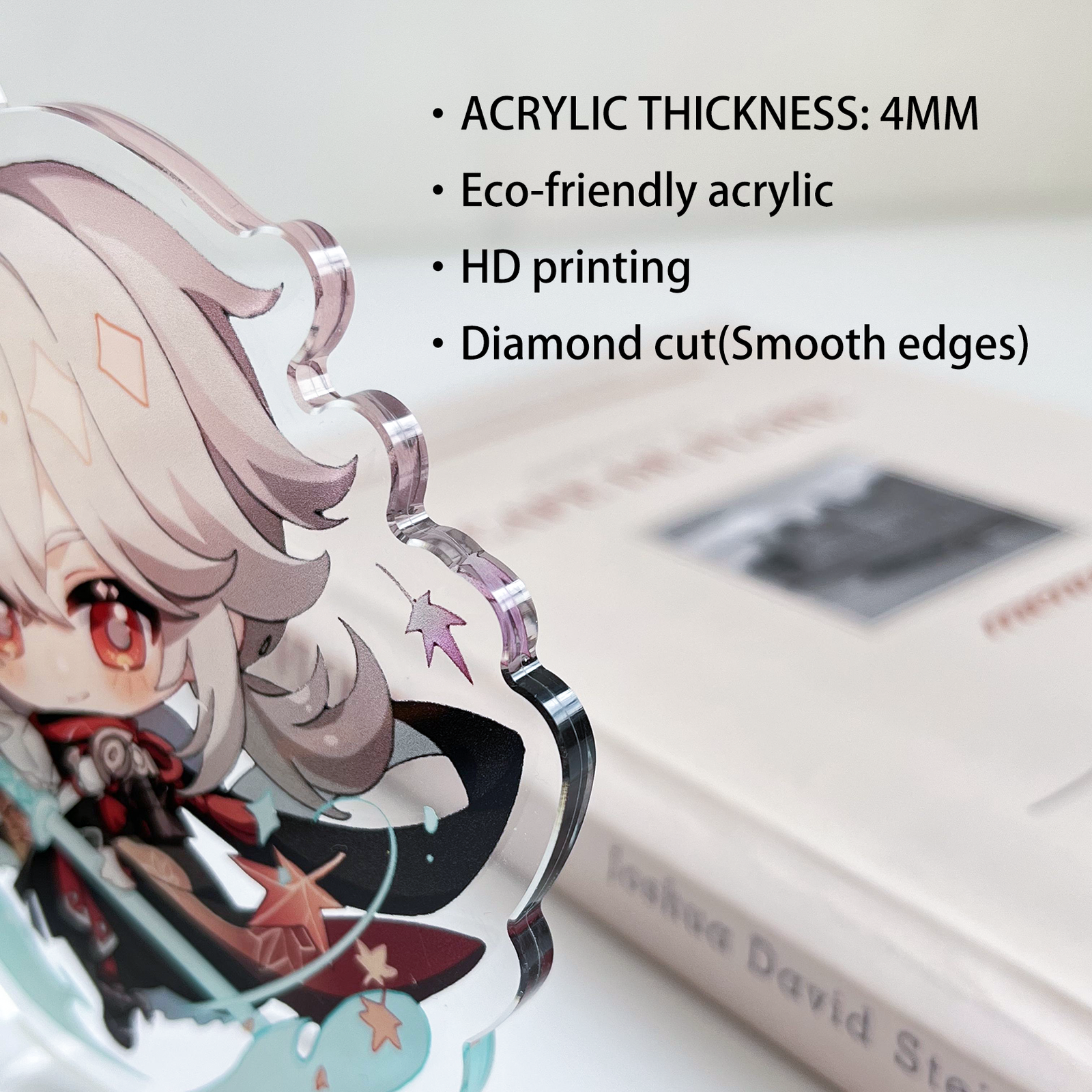 Custom Clear Acrylic Keychain Logo Cartoon Glitter Epoxy Keychain Charm Plastic Key Chain Anime Acrylic Keyring Personalized