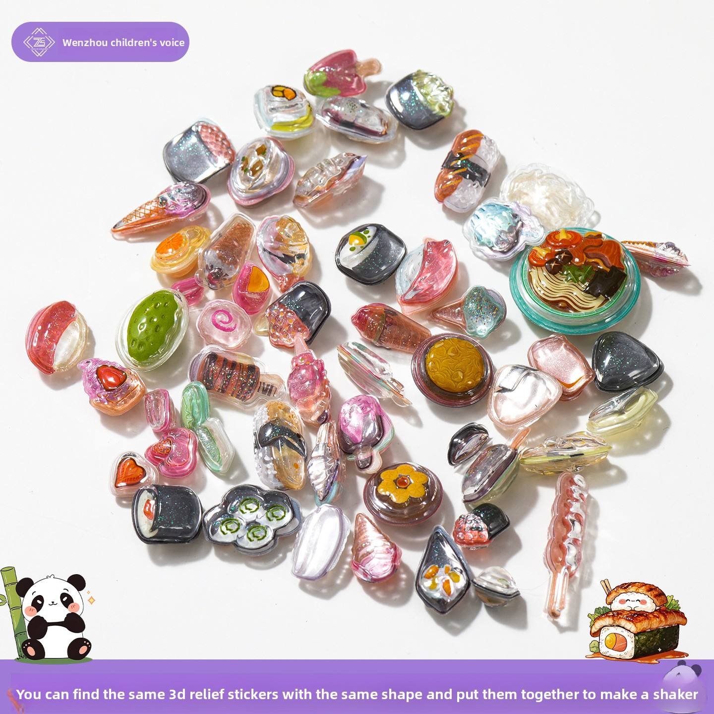 Small Water Drop Relief Three-Dimensional Resin Sticker Cute Glitter UV Printed Lovable Decorative 3D Sticker