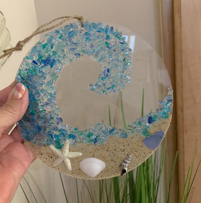New Home Decor Acrylic Beach Suncatcher Ornament Resin Crafts Sea Glass Suncatcher
