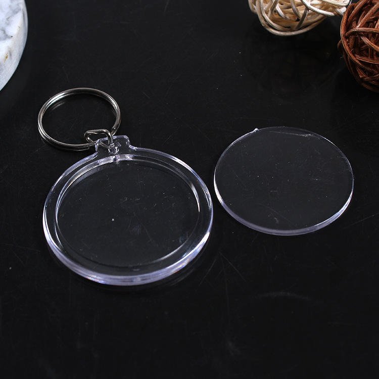 Custom Logo Gift Clear Plastic Rectangle Insert Picture Sublimation DIY Frame Photo Acrylic Keychain