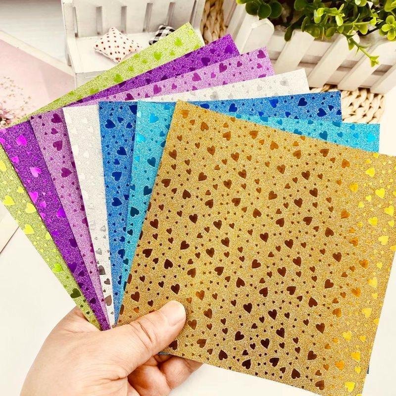 Eco Friendly Recycled Glitter Paper Sheets for DIY Craft Wrapping Greeting Cards Non Toxic Multi Size Wood Pulp