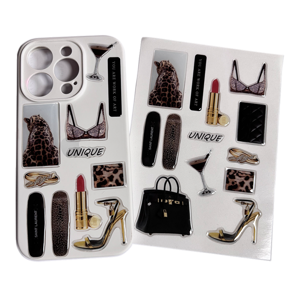 Wholesale New Design 3D Dome Epoxy Resin Decorative Sticker Sheet Custom DIY 3d Stickers for Phone Stickers
