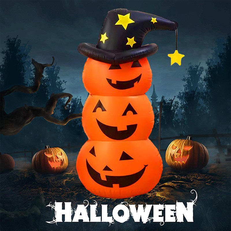 Halloween Decorations 55" Inflatable Pumpkin Tumbler Party Decor Toys for Kids Adults Blow up Yard Decorations