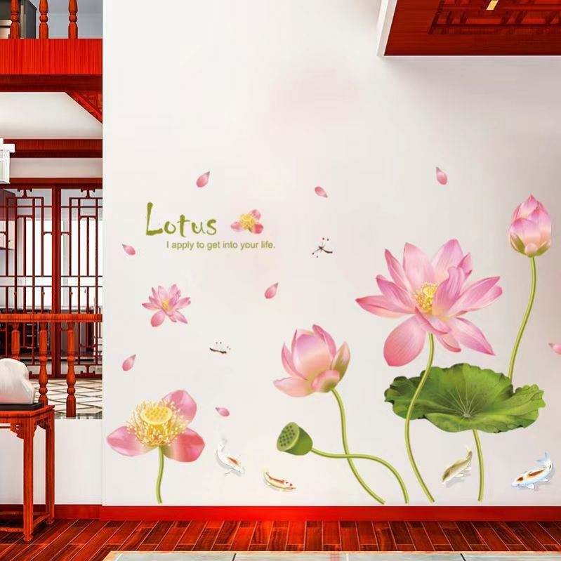 Rural Fresh Eco-Friendly Waterproof PVC Wall Stickers Artistic Potted Plant Decals UV Printed Self-Adhesive Home Decor for