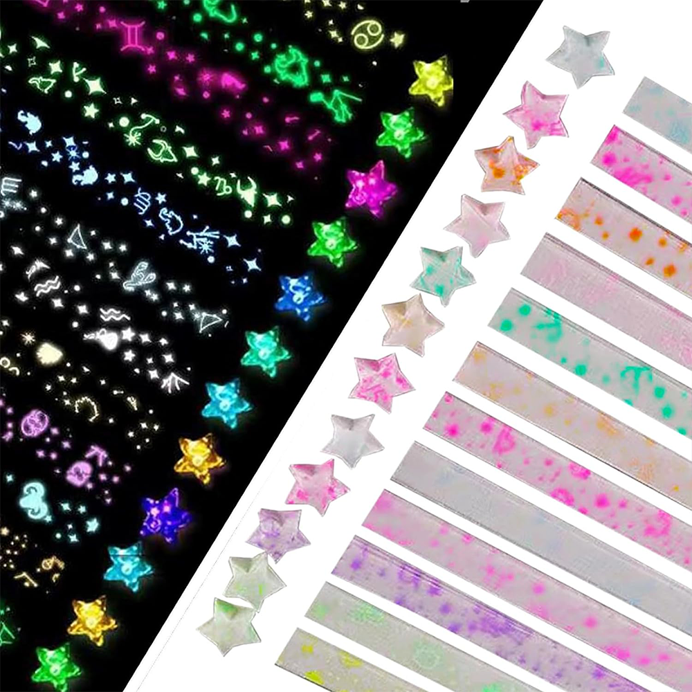 Star Paper Strips, Glow in the Dark Lucky Star Origami Paper Luminous DIY Lucky Star Folding Paper 210pcs
