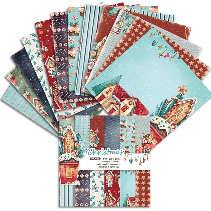 Christmas Junk Journal Patterned Paper Cardstock Scrapbook Paper