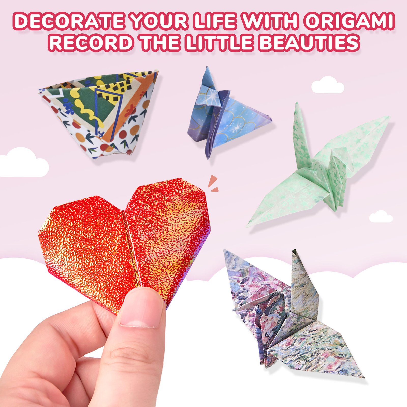 Joycat Creative DIY Origami Paper Kit for Kids, Educational Kindergarten Handmade Folding Paper Set, Arts and Crafts