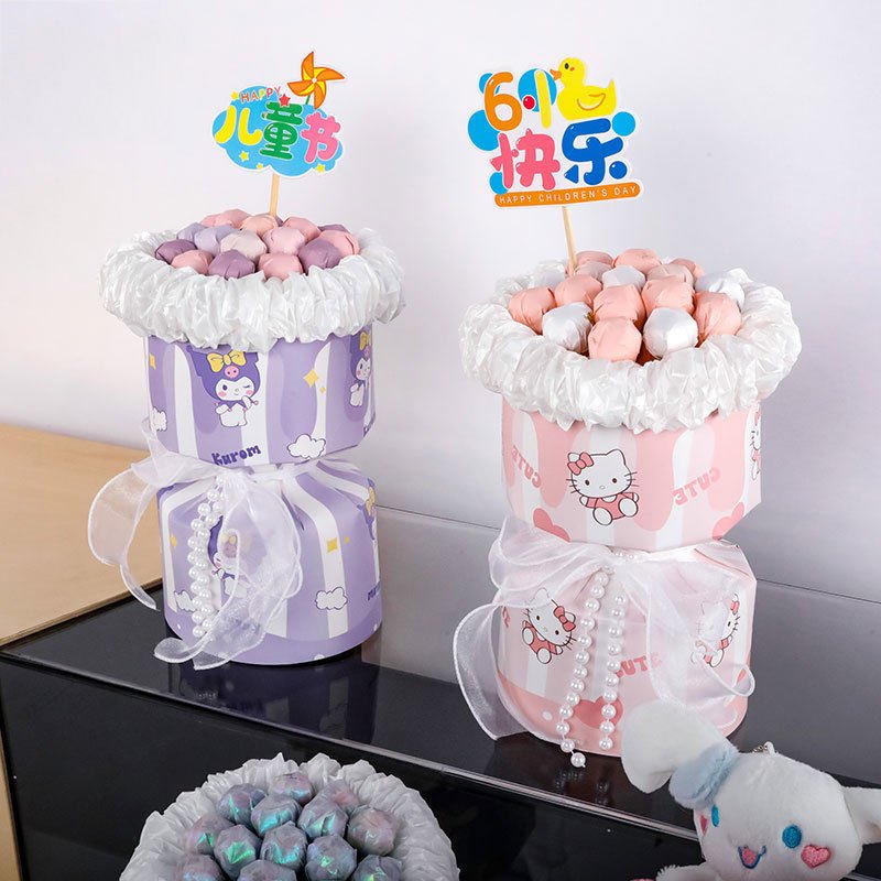 Handmade DIY Children's Day Gift Bouquets and Shaped Pieces Candy Gift Wrapping Paper for Kids' Festivities