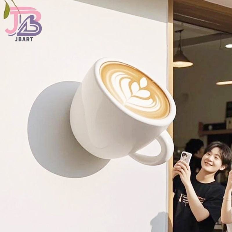 Customized Creative Art Coffee Cup Sculpture Resin Coffee Cup Crafted Artifacts