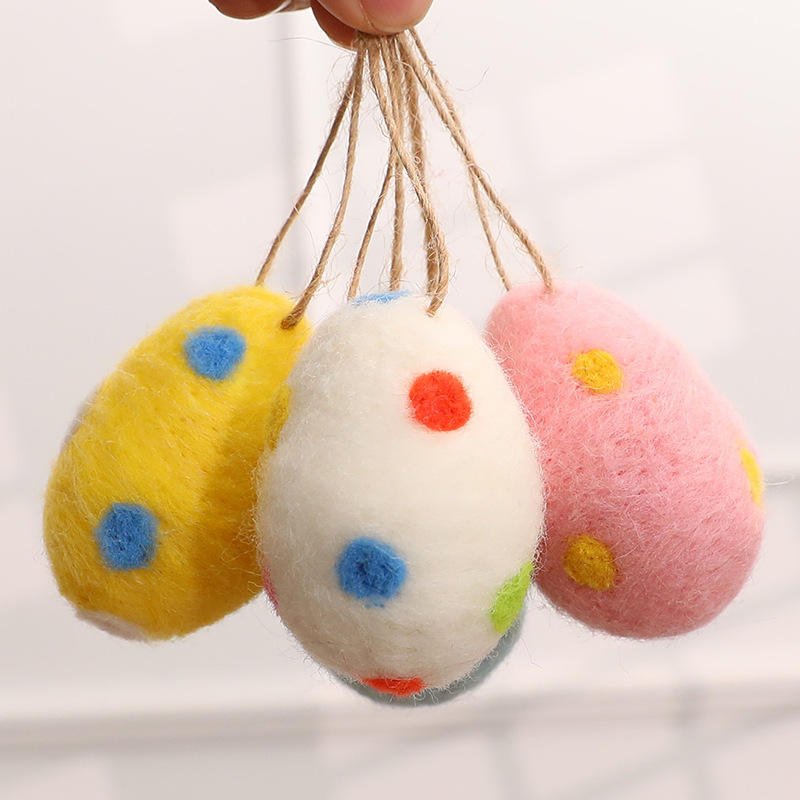 2025 Hot Sale Felt Polyfoam Personalized Eggs Plastic DIY Easter Decoration Easter Egg Ornaments