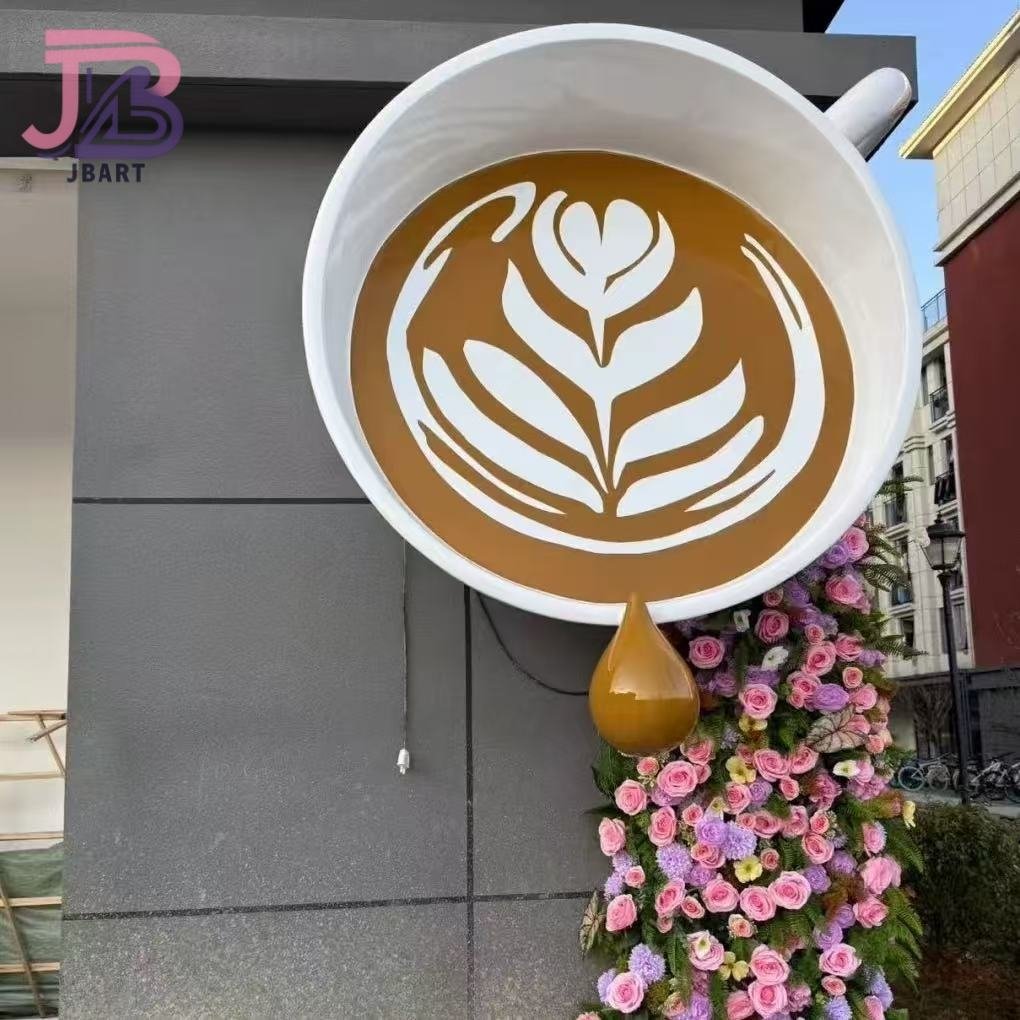 Customized Creative Art Coffee Cup Sculpture Resin Coffee Cup Crafted Artifacts