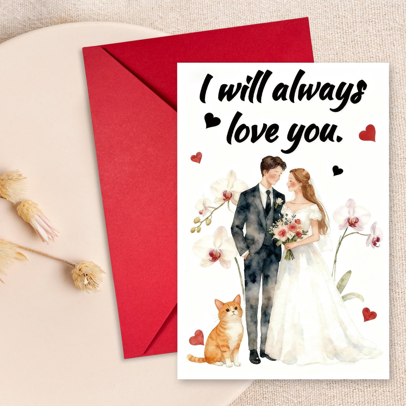 New Style Custom Design Elegant Wedding Invitations with Envelopes Personalized Thank You Card Greeting Card
