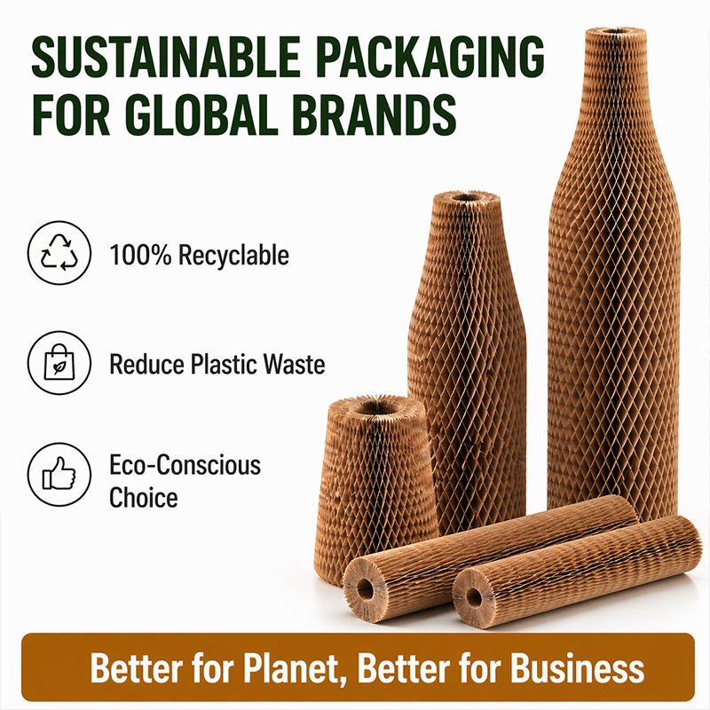 Honeycomb Paper Sleeve for Bottle and Fragile Product Protection, Kraft Paper Cushion Wrap