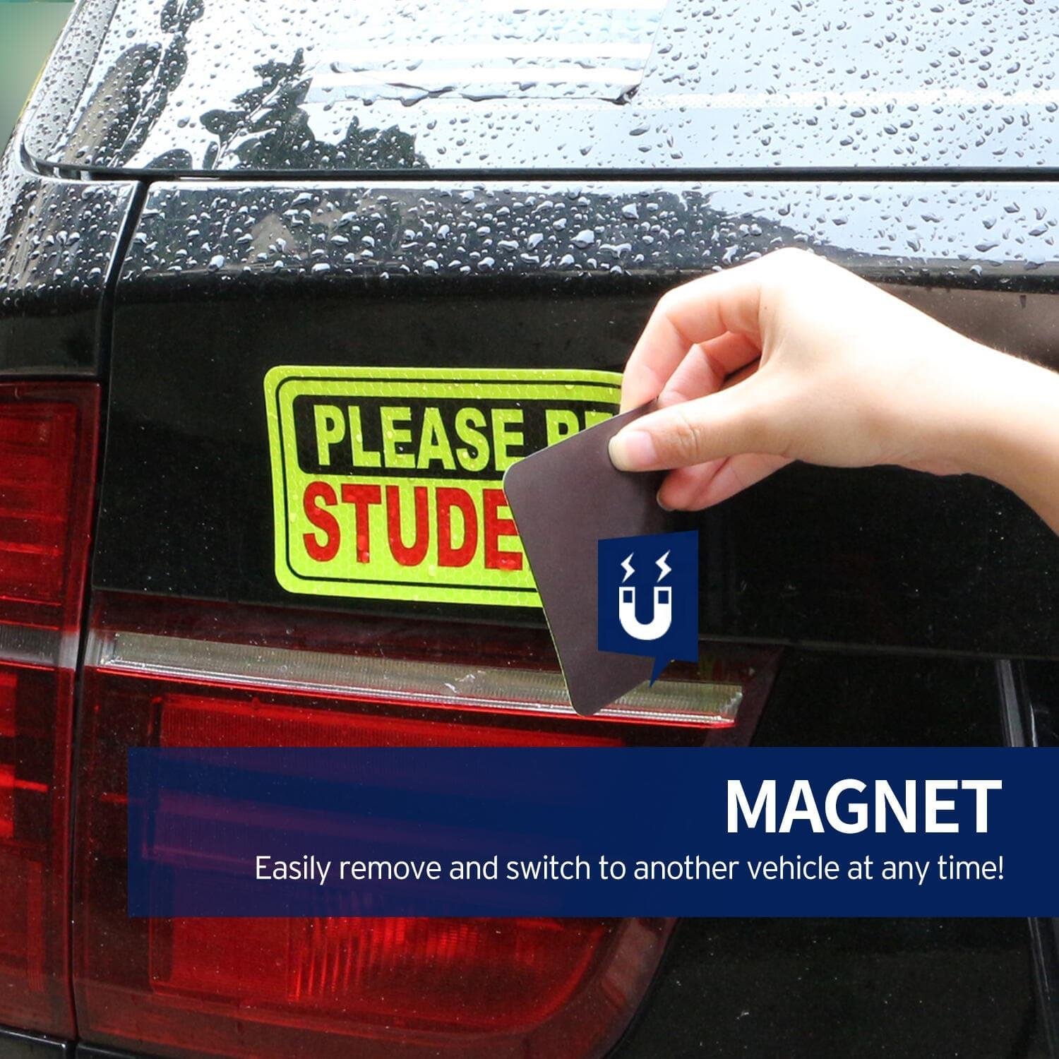 Low MOQ Custom Reusable Car Magnets Weatherproof Decorative Stickers Die Cut Reflective Bumper Magnetic Promotional Car Stickers
