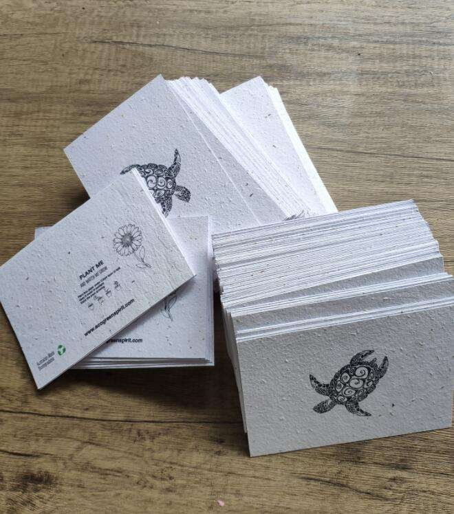 Ecowill 100% Handmade Recycled Paper Greeting Card With Peace Love Joy Designs