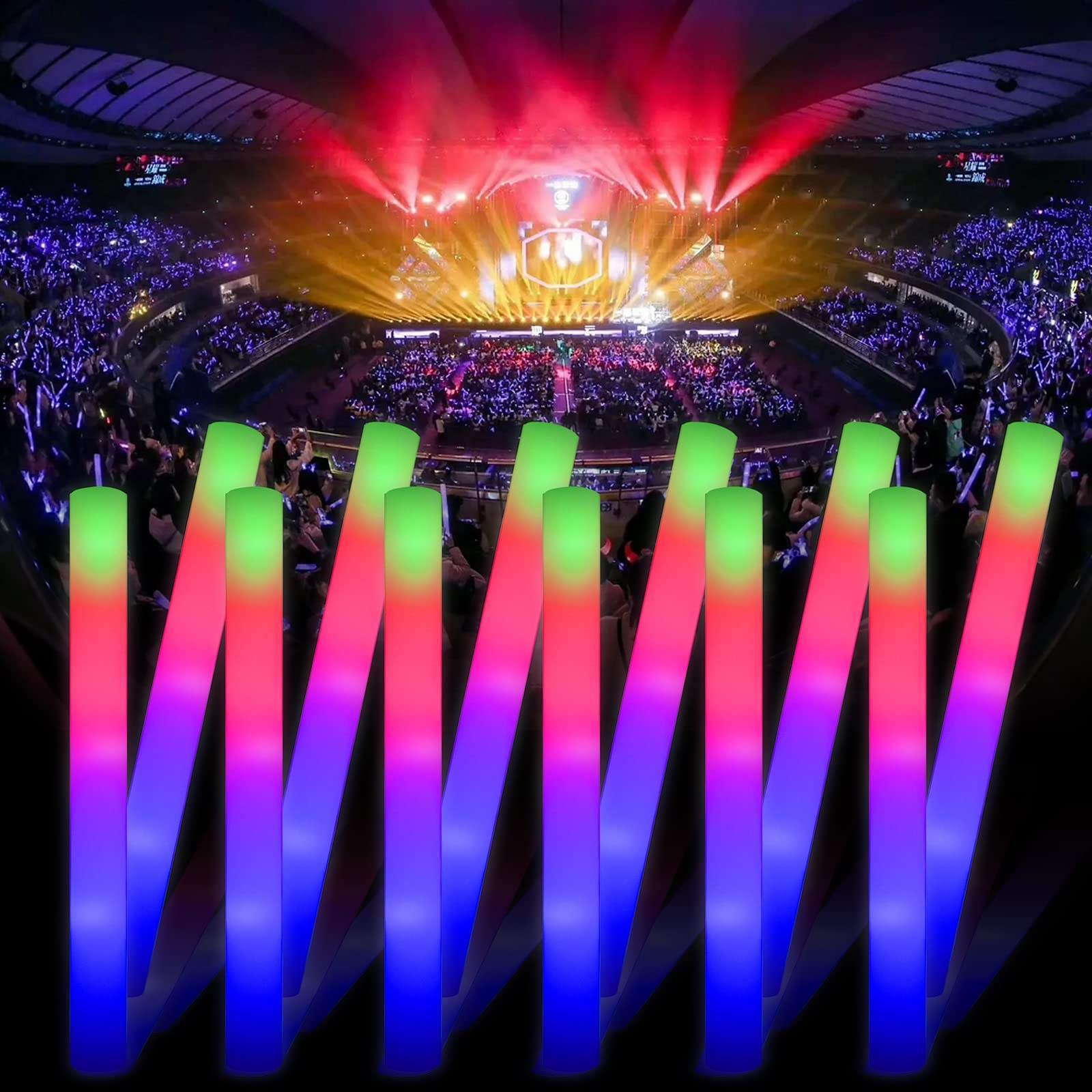 100pcs Glow LED Cheer Sticks Light-Up Wedding Wand for Birthday Bridal Shower Raves Carnival Concerts and New Year Occasions