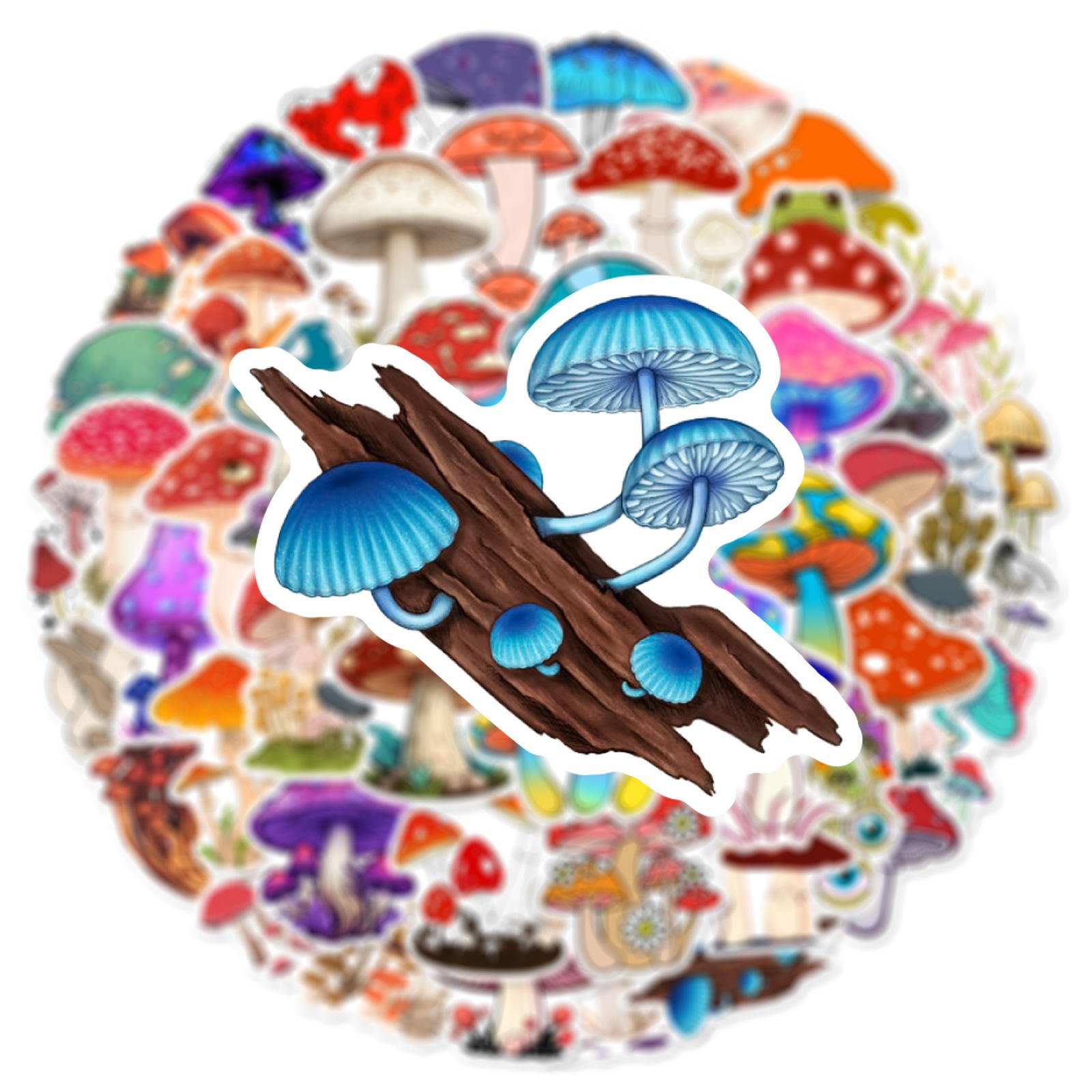 50pcs Pack Decorative Decals Vinyl Waterproof Aesthetic Stickers Mushroom Stickers for Kids