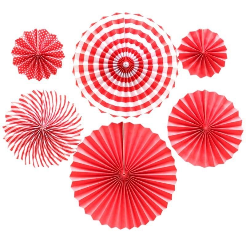 GL DIY Paper Craft for Wedding Birthday Christmas Party Decoration Hanging Paper Fan Flower Decoration Party Paper Fans