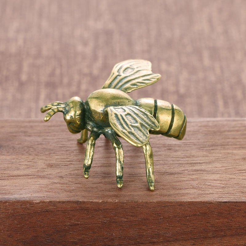 Handmade Pure Copper Creative Bee Antique Bronze Ware Study Office Decoration Gift Giving Crafts Collect Ornaments